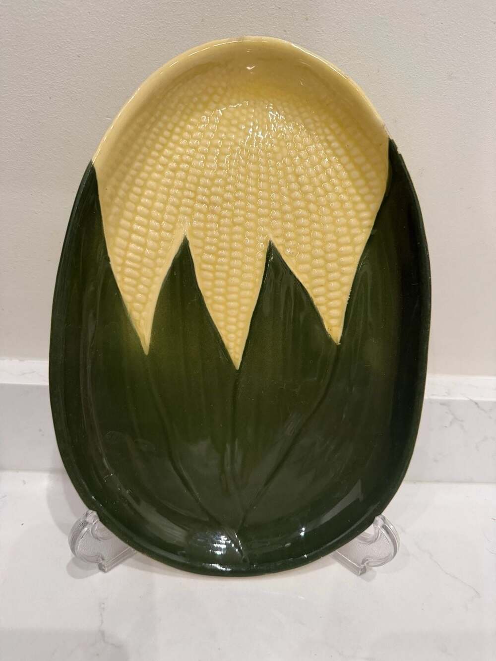 Vintage Shawnee Pottery Corn King Oval Serving Dish Plate Oven-Proof USA